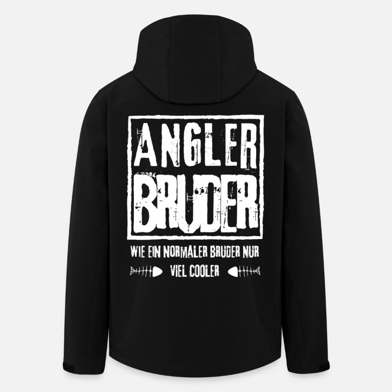 ANGLER BRUDER NUR VIEL COOLER - Recycelte Männer Softshell-Jacke von Stanley/Stella - Schwarz