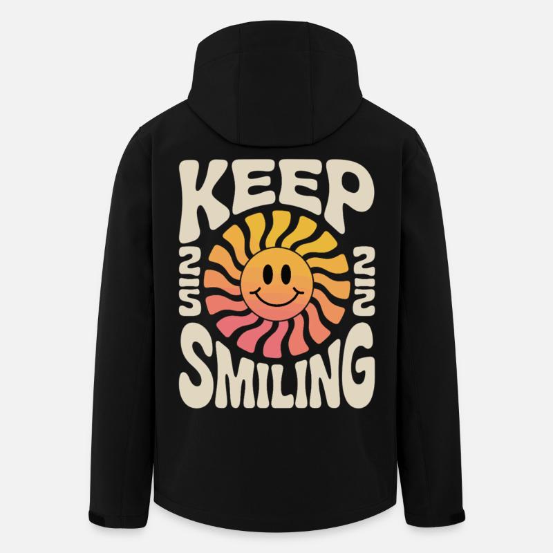 Keep Smiling Sun Smile - Men’s Recycled Softshell Jacket by Stanley/Stella - black