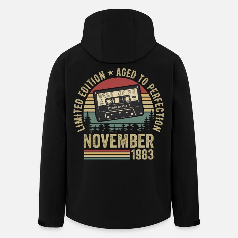 November 1983 - Recycelte Männer Softshell-Jacke von Stanley/Stella - Schwarz