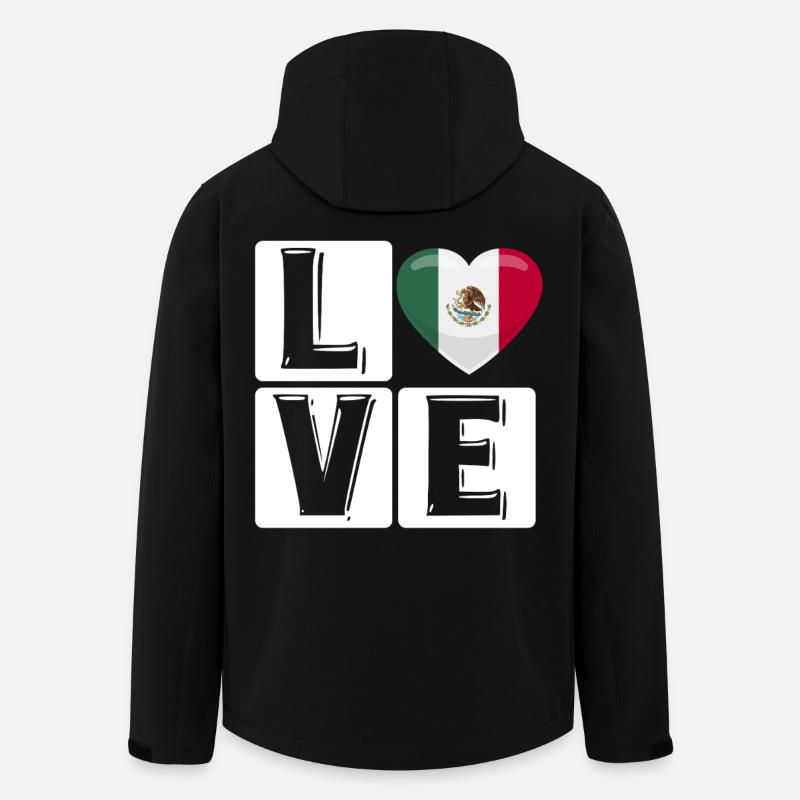 Love Mexiko Herz - Recycelte Männer Softshell-Jacke von Stanley/Stella - Schwarz