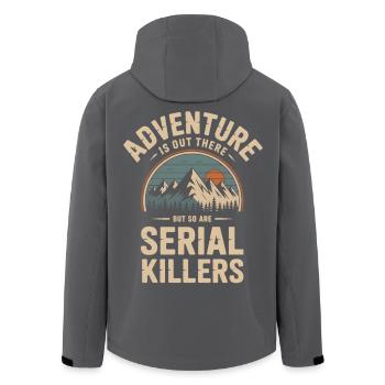 Adventure Out There – Humour de tueur en série - Veste softshell homme en polyester recyclé Stanley/Stella - noir - Dos - AI Model Male 185 light (185cm)