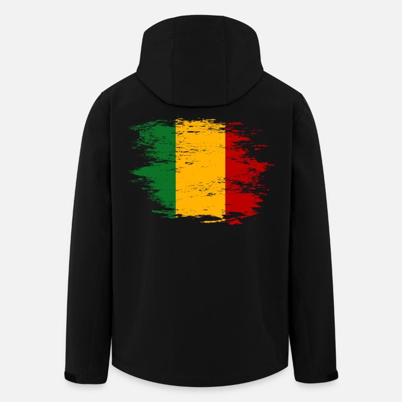 Drapeau du Mali utilisé - Veste softshell homme en polyester recyclé Stanley/Stella - noir