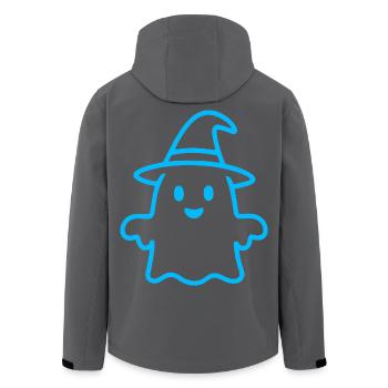 Cute ghost - Halloween - Men’s Recycled Softshell Jacket by Stanley/Stella - black - Back - AI Model Male 185 light (185cm)