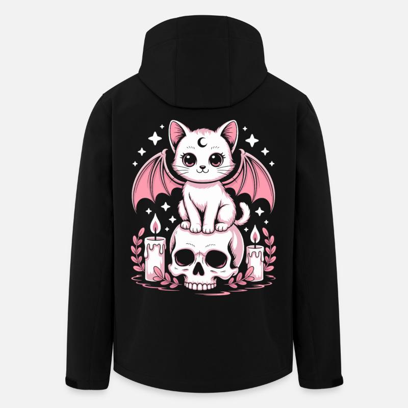 Kawaii Pastel Goth Cat - Men’s Recycled Softshell Jacket by Stanley/Stella - black
