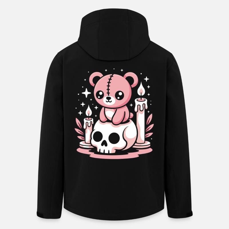 Kawaii Pastel Goth Patched Bear - Men’s Recycled Softshell Jacket by Stanley/Stella - black