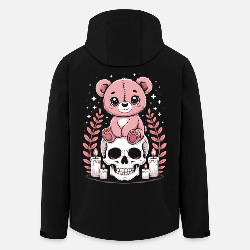 Kawaii Pastel Goth Patched Bear - Veste softshell homme en polyester recyclé Stanley/Stella - noir