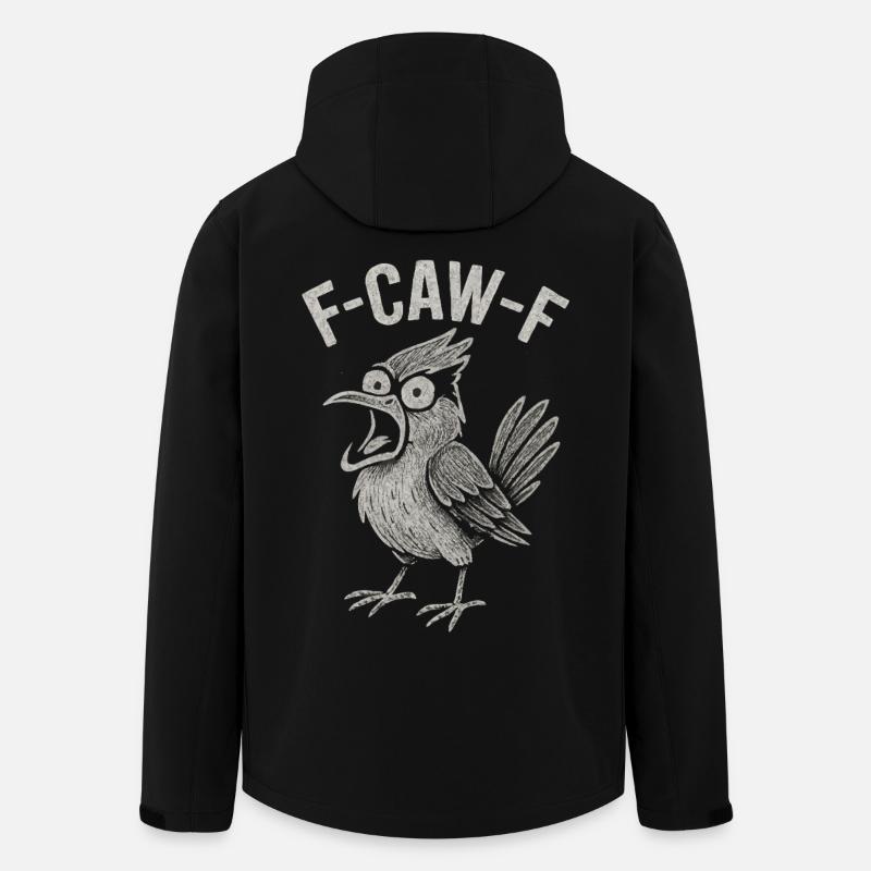 F-Caw-F Crow Caricature - Veste softshell homme en polyester recyclé Stanley/Stella - noir