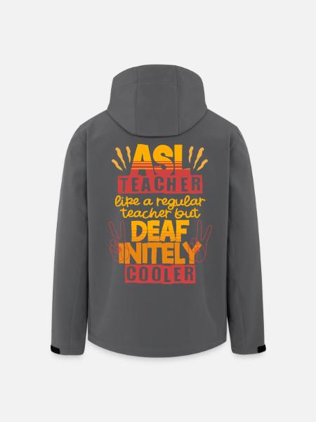 ASL Lehrer Deaf-inetly ASL Teacher - Men’s Recycled Softshell Jacket by Stanley/Stella - black