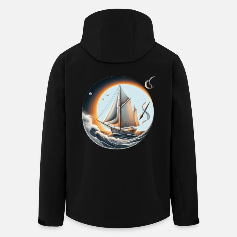 Sailing Circle at Sunset - Men’s Recycled Softshell Jacket by Stanley/Stella - black