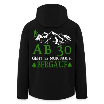 AB30 Geburtstag Geht Es Nur Noch Bergauf - Recycelte Männer Softshell-Jacke von Stanley/Stella - Schwarz - Hinten - AI Model Male 185 light (185cm)