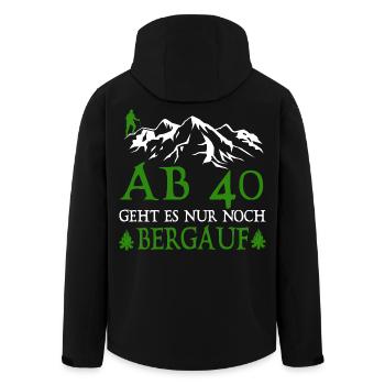 Wanderer 40 Geburtstag Geht es Bergauf - Recycelte Männer Softshell-Jacke von Stanley/Stella - Schwarz - Hinten - AI Model Male 185 light (185cm)