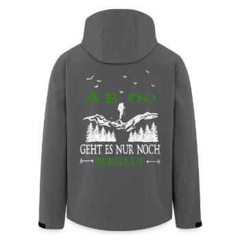 Ab 60 Geht es nur noch Bergauf Geburtstag - Recycelte Männer Softshell-Jacke von Stanley/Stella - Schwarz - Hinten - AI Model Male 185 light (185cm)
