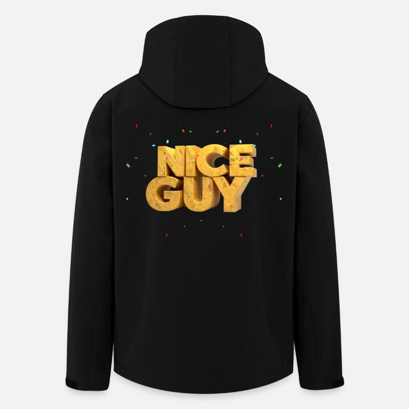 Nice Guy – Monumentale Sandstein-Buchstaben & Konf - Recycelte Männer Softshell-Jacke von Stanley/Stella - Schwarz