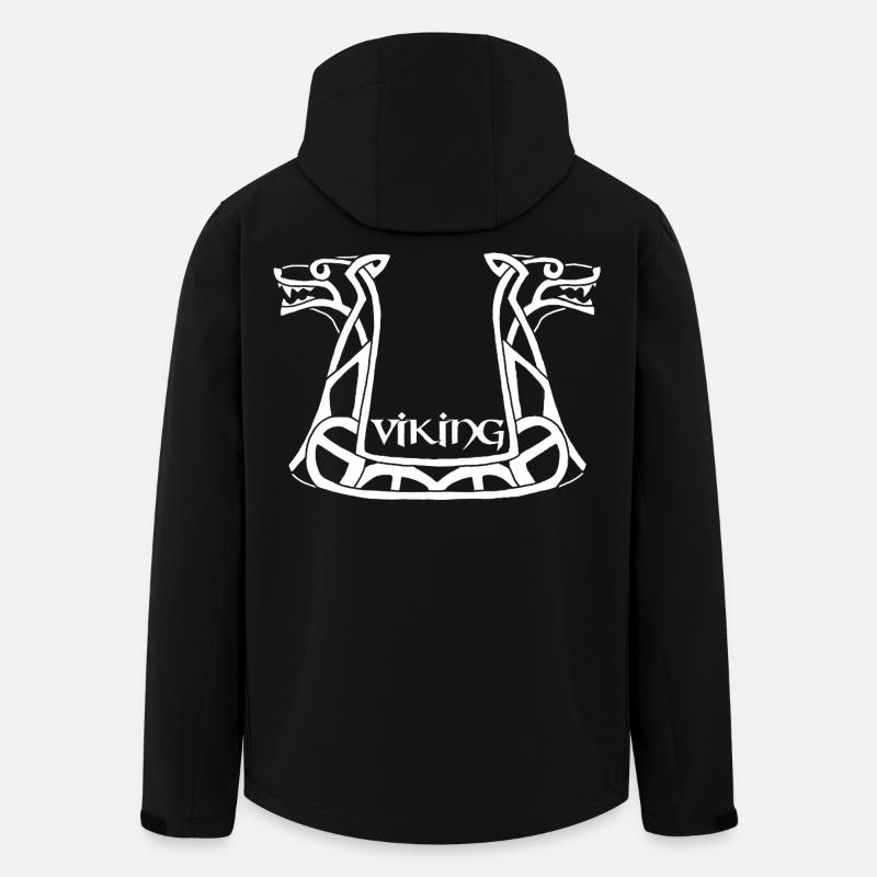 Weißer Wikinger-Drache - Recycelte Männer Softshell-Jacke von Stanley/Stella - Schwarz