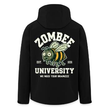 Zombee University - Men’s Recycled Softshell Jacket by Stanley/Stella - black - Back - AI Model Male 185 light (185cm)