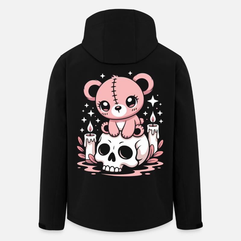 Kawaii Pastel Goth Patched Bear - Veste softshell homme en polyester recyclé Stanley/Stella - noir
