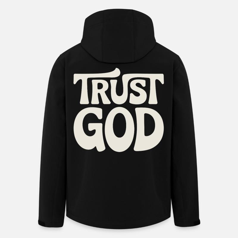 Trust God Jesus Christen Glaube - Recycelte Männer Softshell-Jacke von Stanley/Stella - Schwarz