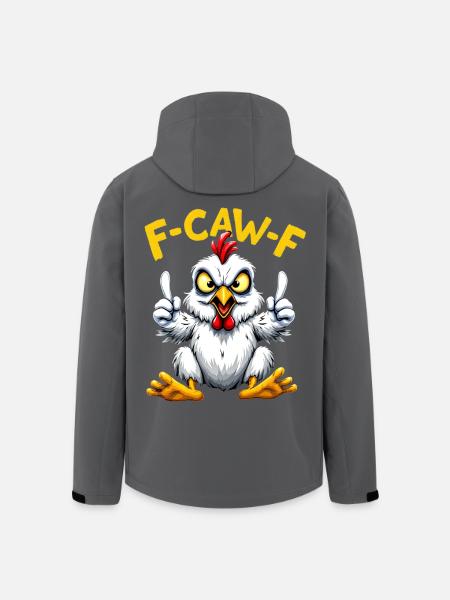 Vechtende Kip F-C-A-W-F Cartoon - Heren softshell jas van gerecycled polyester Stanley/Stella - zwart