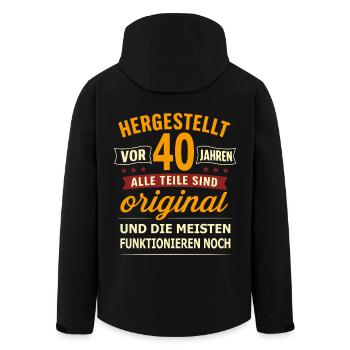 40th Birthday Original - Men’s Recycled Softshell Jacket by Stanley/Stella - black - Back - AI Model Male 185 light (185cm)