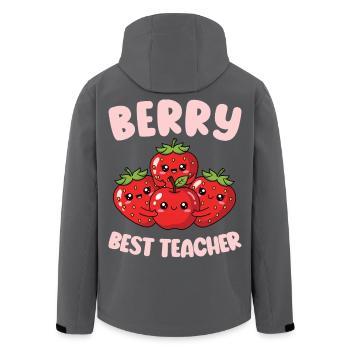 Berry Best Teacher Elementary Teacher - Men’s Recycled Softshell Jacket by Stanley/Stella - black - Back - AI Model Male 185 light (185cm)