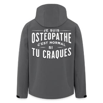 I am an osteopath - Men’s Recycled Softshell Jacket by Stanley/Stella - black - Back - AI Model Male 185 light (185cm)