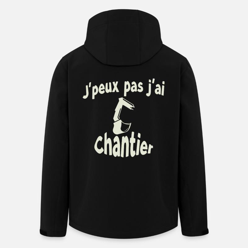 J'peux pas j'ai chantier - Veste softshell homme en polyester recyclé Stanley/Stella - noir