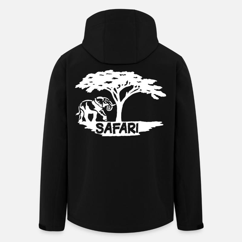 Safari et éléphant blanc - Veste softshell homme en polyester recyclé Stanley/Stella - noir