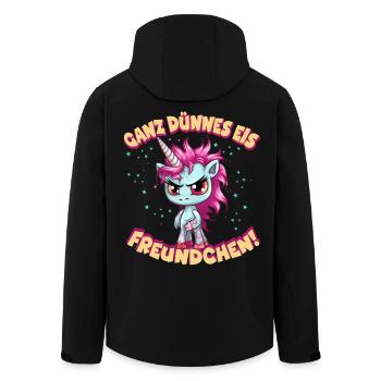 Licorne en colère à la crinière rose - Veste softshell homme en polyester recyclé Stanley/Stella - noir - Dos - AI Model Male 185 light (185cm)