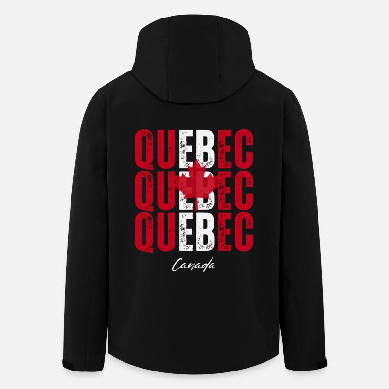 Québec Canada, j’adore le Québec - Veste softshell homme en polyester recyclé Stanley/Stella - noir