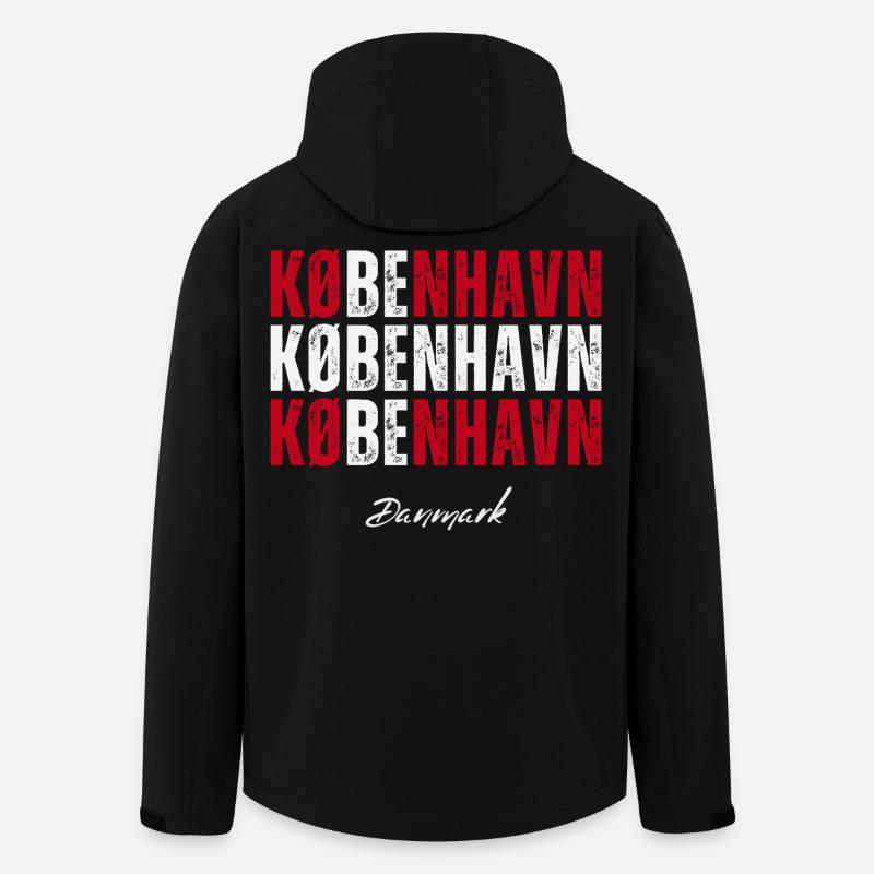 J’adore Copenhague, Copenhague Danemark - Veste softshell homme en polyester recyclé Stanley/Stella - noir