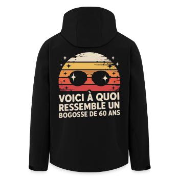 Lunettes Vintage 60 Ans Fun - Veste softshell homme en polyester recyclé Stanley/Stella - noir - Dos - AI Model Male 185 light (185cm)