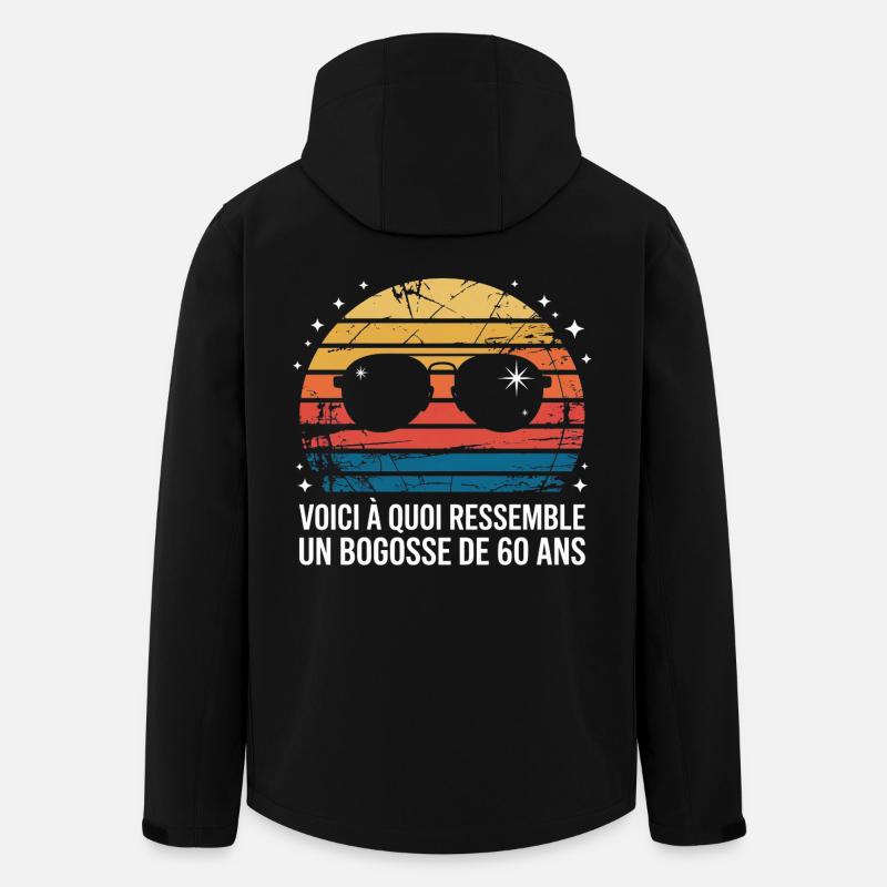 Rétro soleil lunettes 60 ans - Veste softshell homme en polyester recyclé Stanley/Stella - noir