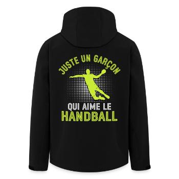 Just a boy who loves handball - Men’s Recycled Softshell Jacket by Stanley/Stella - black - Back - AI Model Male 185 light (185cm)