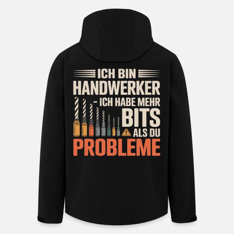 Ich bin Handwerker – Mehr Bits - Recycelte Männer Softshell-Jacke von Stanley/Stella - Schwarz