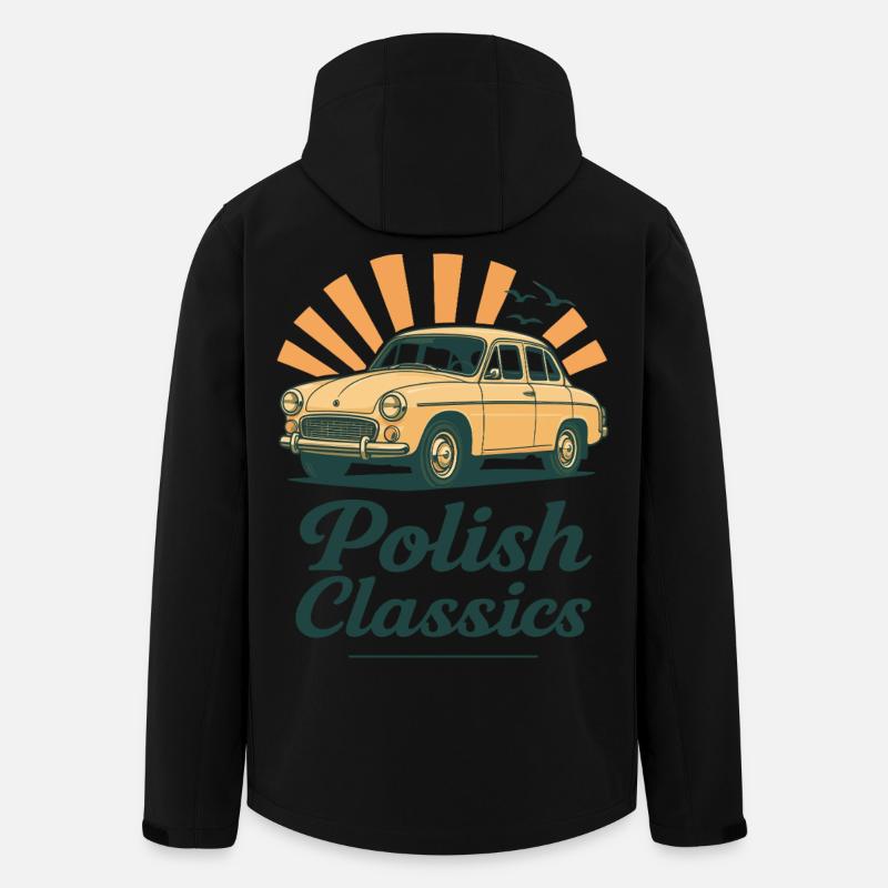 Polnisches klassisches Meerjungfrauenauto Nostalgischer polnischer Stolz - Recycelte Männer Softshell-Jacke Discoverer von Stanley/Stella - Schwarz