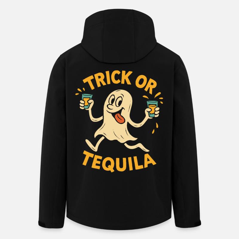 Trick Or Tequila Lustiger Halloween-Spruch - Recycelte Männer Softshell-Jacke von Stanley/Stella - Schwarz