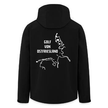Golf von Ostfriesland - Nordsee Humor - Recycelte Männer Softshell-Jacke von Stanley/Stella - Schwarz - Hinten - AI Model Male 185 light (185cm)