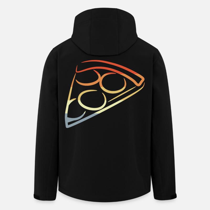 Pizza Retro Look - Recycelte Männer Softshell-Jacke von Stanley/Stella - Schwarz