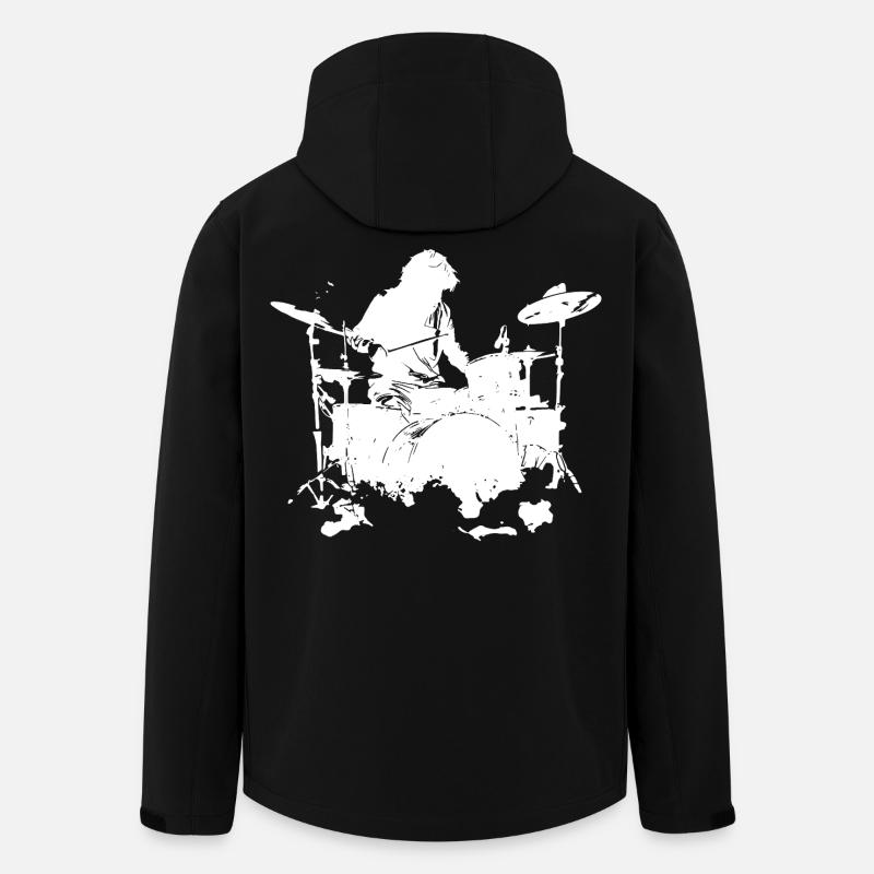 Schlagzeuger Skizze - Recycelte Männer Softshell-Jacke von Stanley/Stella - Schwarz