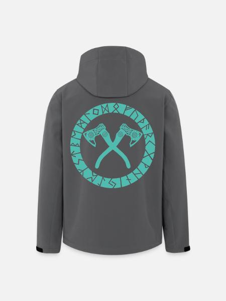 Nordic Cross Axes - Men’s Recycled Softshell Jacket by Stanley/Stella - black