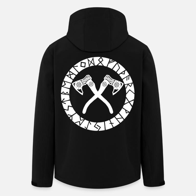 Nordic Cross Axes (White) - Men’s Recycled Softshell Jacket by Stanley/Stella - black