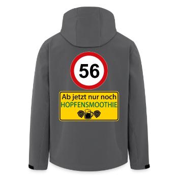 56 Ab jetzt nur noch Hopfensmoothie - Recycelte Männer Softshell-Jacke von Stanley/Stella - Schwarz - Hinten - AI Model Male 185 light (185cm)