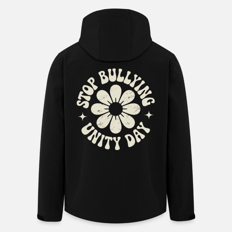 Gegen Mobbing Harmonie Zusammenhalt Botschaft - Recycelte Männer Softshell-Jacke von Stanley/Stella - Schwarz