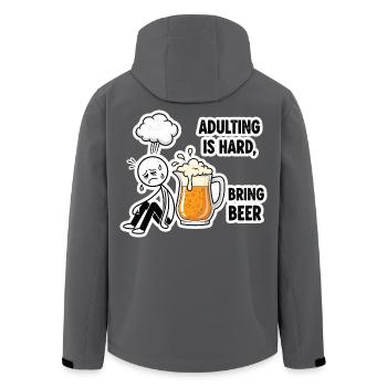 Erwachsensein ist schwer Bier hilft - Recycelte Männer Softshell-Jacke von Stanley/Stella - Schwarz - Hinten - AI Model Male 185 light (185cm)