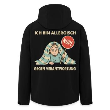 Allergisch gegen Verantwortung - Recycelte Männer Softshell-Jacke von Stanley/Stella - Schwarz - Hinten - AI Model Male 185 light (185cm)