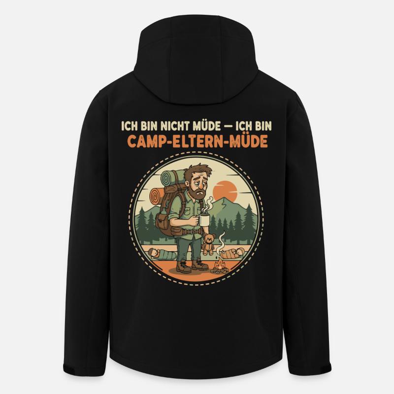 Camp-Eltern-Müde Illustration - Recycelte Männer Softshell-Jacke von Stanley/Stella - Schwarz
