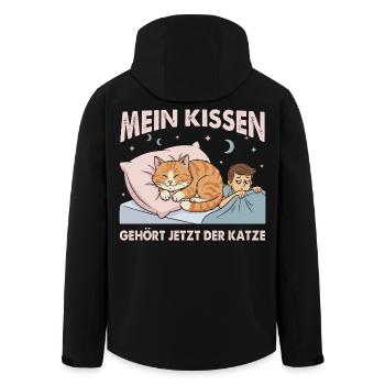 Mein Kissen gehört der Katze - Katzenbesitzer - Recycelte Männer Softshell-Jacke von Stanley/Stella - Schwarz - Hinten - AI Model Male 185 light (185cm)