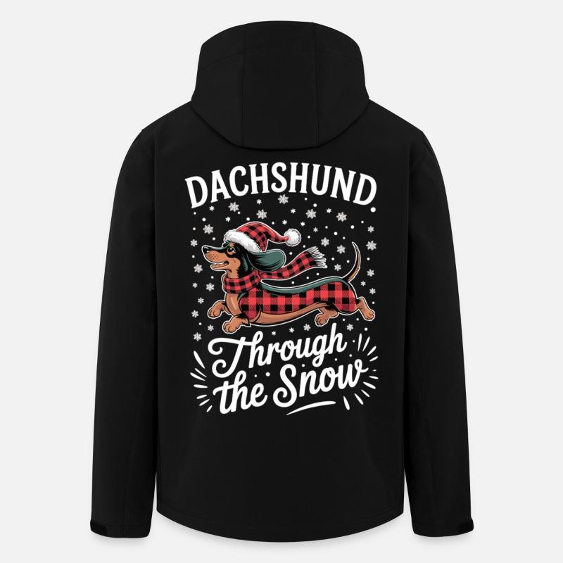 Christmas with Dachshund Shirt - Men’s Recycled Softshell Jacket by Stanley/Stella - black