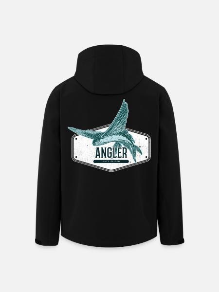 Angler USA Design Flying Fish - Men’s Recycled Softshell Jacket by Stanley/Stella - black