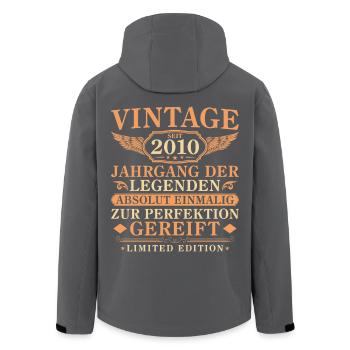 Vintage seit 2010 Jahrgang - 16. Geburtstag - Recycelte Männer Softshell-Jacke von Stanley/Stella - Schwarz - Hinten - AI Model Male 185 light (185cm)